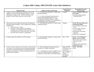Crafton Hills College 2009-2010 BSI Action Plan