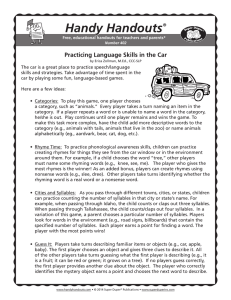 Handy Handouts Practicing Language Skills in the Car