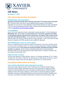 CIE News  International Opportunities On-Campus November 17, 2015
