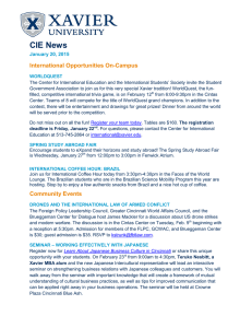 CIE News  International Opportunities On-Campus January 20, 2015
