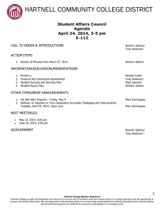 HARTNELL COMMUNITY COLLEGE DISTRICT  Student Affairs Council Agenda