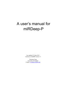 A user’s manual for miRDeep-P  Last updated: 23-June-2011