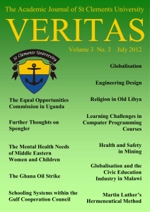 The Academic Journal of St Clements University