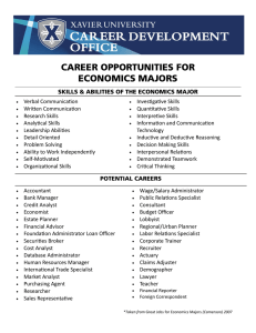 CAREER OPPORTUNITIES FOR ECONOMICS MAJORS