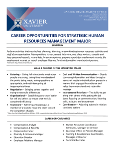 CAREER OPPORTUNITIES FOR STRATEGIC HUMAN RESOURCES MANAGEMENT MAJOR
