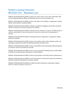 BUSAD 210 – Business Law Student Learning Outcomes