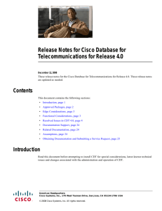 Release Notes for Cisco Database for Telecommunications for Release 4.0