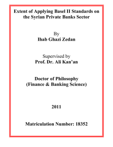 Extent of Applying Basel II Standards on  Ihab Ghazi Zedan