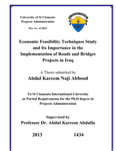   Economic Feasibility Techniques Study and Its Importance in the