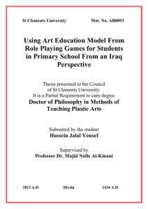 Using Art Education Model From Role Playing Games for Students