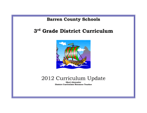 3 Grade District Curriculum 2012 Curriculum Update