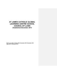 ST JAMES CATHOLIC GLOBAL LEARNING CENTRE SCHOOL COUNCIL BY LAWS