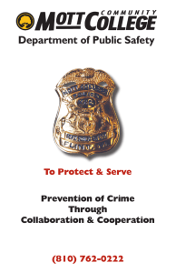 Department of Public Safety To Protect &amp; Serve (810) 762-0222 Prevention of Crime