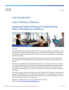 Learning Services Cisco Training on Demand Advanced Implementing and Troubleshooting