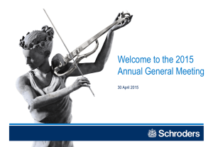 Welcome to the 2015 Annual General Meeting 30 April 2015