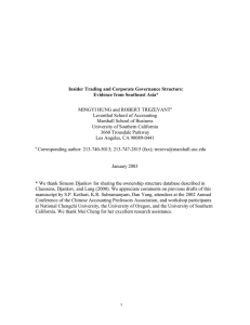 Insider Trading and Corporate Governance Structure: Evidence from Southeast Asia*