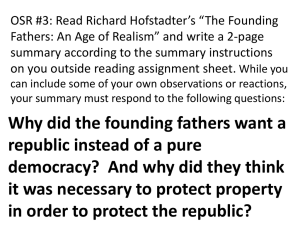OSR #3: Read Richard Hofstadter’s “The Founding