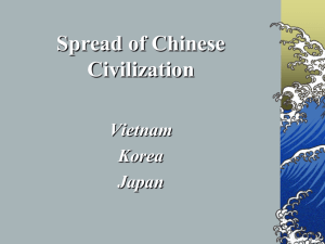 Spread of Chinese Civilization Vietnam Korea