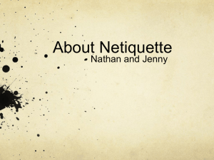 About Netiquette Nathan and Jenny