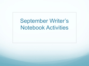 September Writer’s Notebook Activities