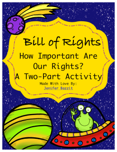 Bill of Rights How Important Are Our Rights? A Two-Part Activity