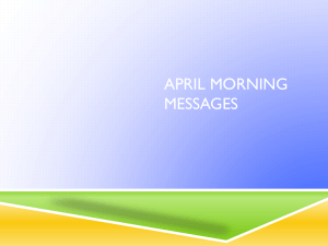 APRIL MORNING MESSAGES