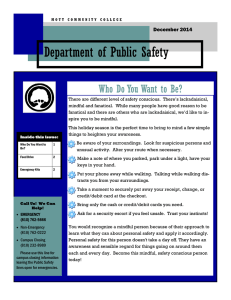 Department of Public Safety Who Do You Want to Be? December 2014