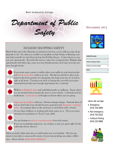 Department of Public Safety HOLIDAY SHOPPING SAFETY D