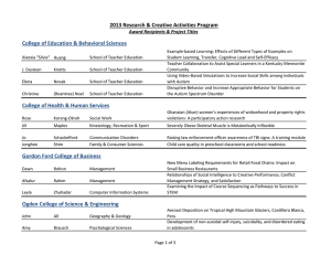 College of Education &amp; Behavioral Sciences Award Recipients &amp; Project Titles