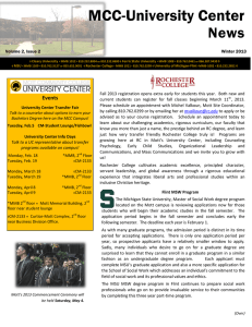 MCC-University Center News