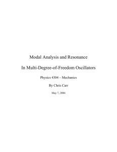 Modal Analysis and Resonance In Multi-Degree-of-Freedom Oscillators Physics 4304 – Mechanics