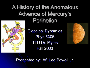 A History of the Anomalous Advance of Mercury’s Perihelion Classical Dynamics