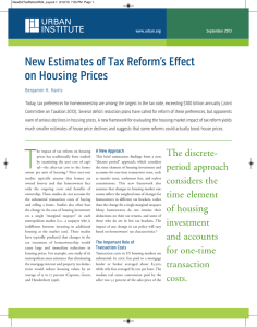 New Estimates of Tax Reform’s Effect on Housing Prices