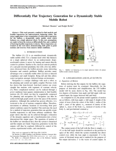 Differentially Flat Trajectory Generation for a Dynamically Stable Mobile Robot Michael Shomin