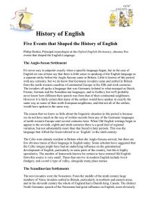 History of English Five Events that Shaped the History of English