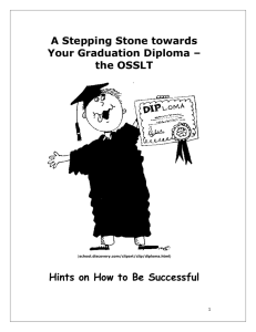 A Stepping Stone towards Your Graduation Diploma – the OSSLT