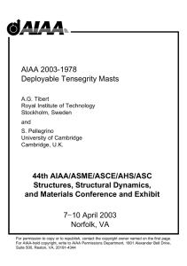 AIAA 2003-1978 Deployable Tensegrity Masts
