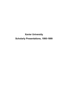 Xavier University Scholarly Presentations, 1995-1999