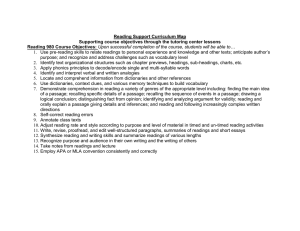 Reading Support Curriculum Map Reading 980 Course Objectives: …