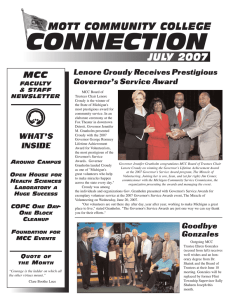 CONNECTION MOTT COMMUNITY COLLEGE JULY 2007 MCC
