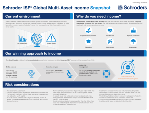 Schroder ISF* Global Multi-Asset Income Snapshot Current environment Why do you need income?