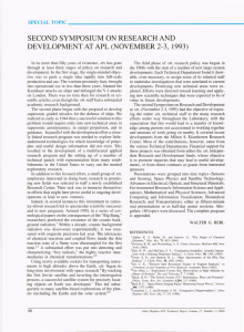 2-3, SECOND SYMPOSIUM ON RESEARCH AND DEVELOPMENT AT APL 1993)