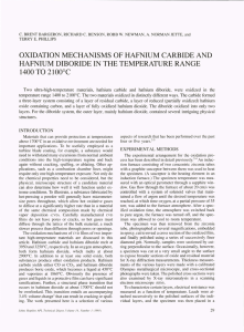 OXIDATION MECHANISMS OF HAFNIUM CARBIDE AND HAFNIUM DIBORIDE IN THE RANGE TEMPERATURE