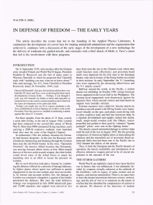 IN DEFENSE OF FREEDOM - THE EARLY YEARS