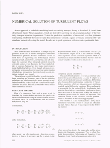 NUMERICAL  SOLUTION OF TURBULENT FLOWS