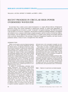 RECENT PROGRESS  IN CIRCULAR HIGH-POWER OVERMODED WAVEGUIDE
