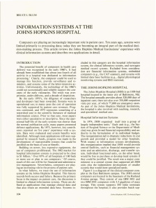 INFORMATION SYSTEMS AT THE JOHNS HOPKINS HOSPITAL