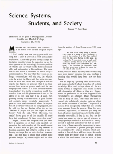 M Science,  Systems, Students,  and  Society