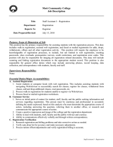 Mott Community College Job Description  Purpose, Scope &amp; Dimension of Job