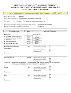 HARTNELL COMMUNITY COLLEGE DISTRICT BOARD POLICY AND ADMINISTRATIVE PROCEDURE ROUTING/TRACKING FORM